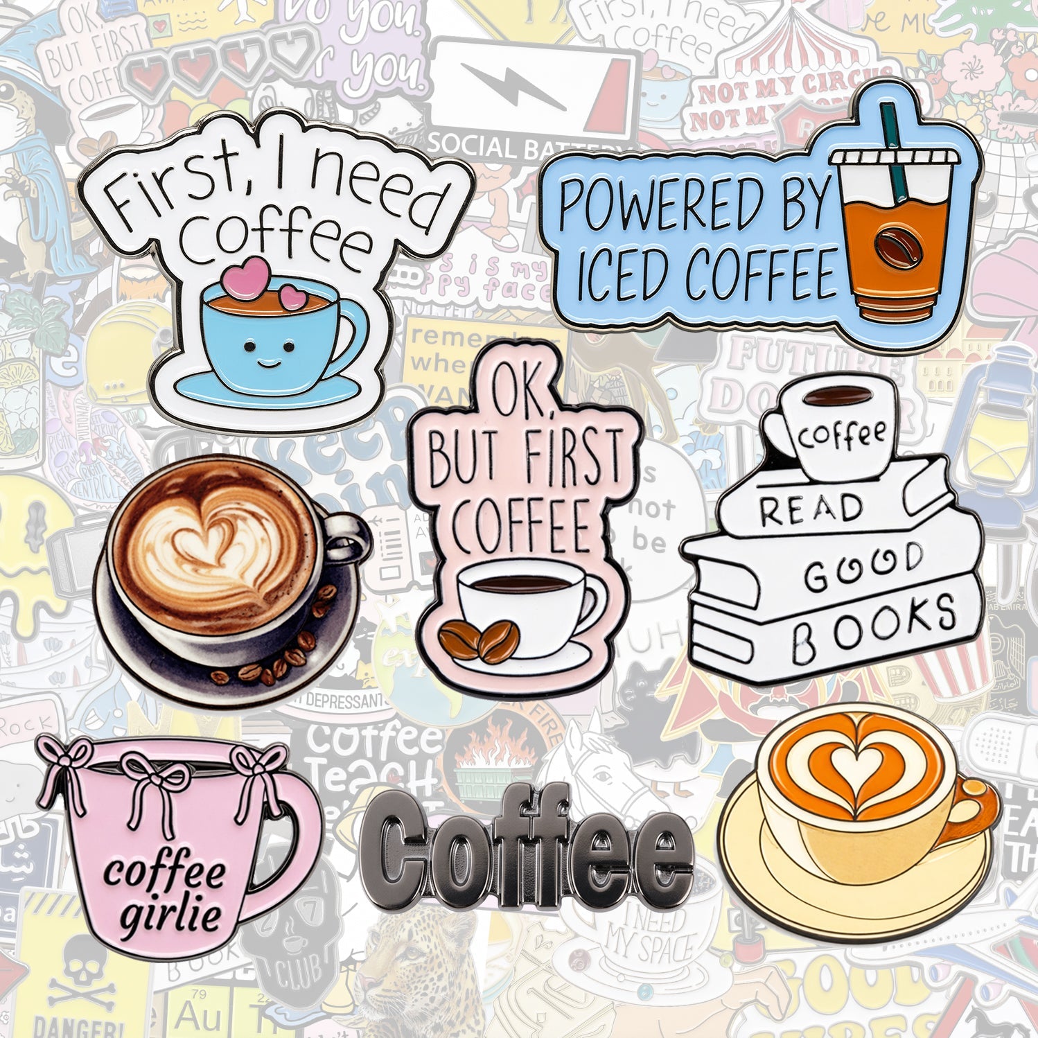 Coffee Metal Phone Stickers With 3M Sticky Backing