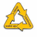 Sleep Wake Up Survive Enamel Metal Phone Sticker With 3M Sticky Backing - StickyPins