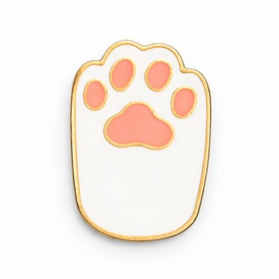 White Cat Paw Metal Phone Sticker With 3M Sticky Backing - StickyPins