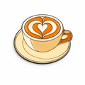 Latte Heart Metal Phone Sticker With 3M Sticky Backing