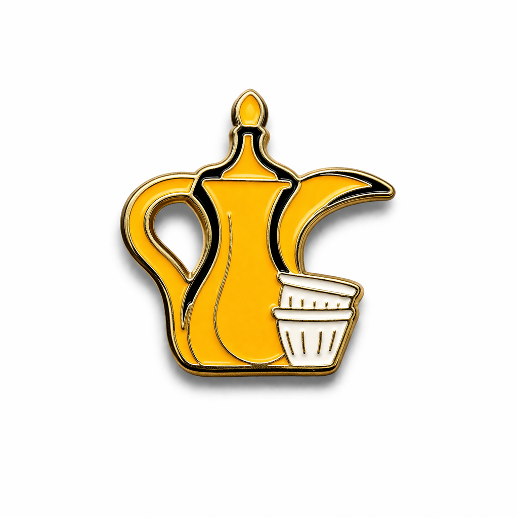 Dallah Finjan Coffee Cups Metal Phone Sticker With 3M Sticky Backing