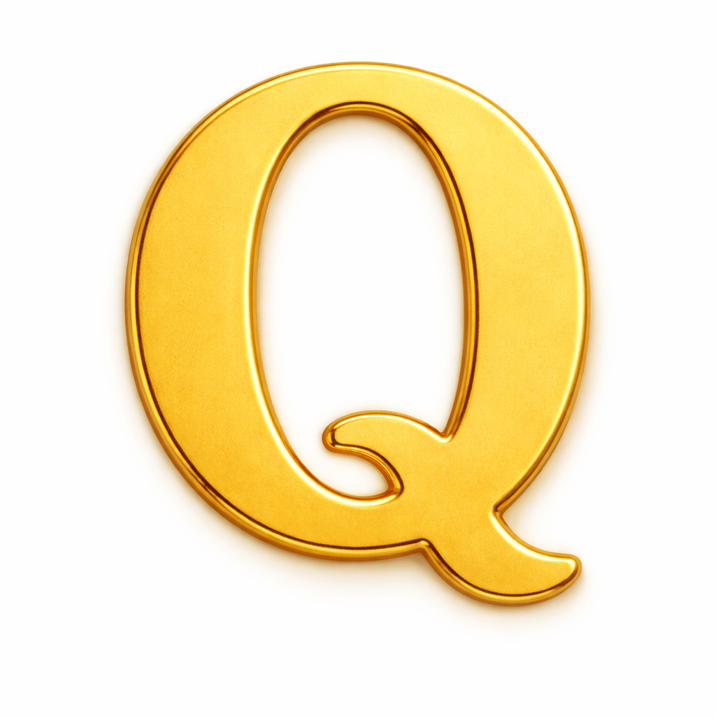 Gold Letter Q Metal Phone Sticker With 3M Sticky Backing - StickyPins