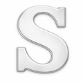 Silver Letter S Metal Phone Sticker With 3M Sticky Backing - StickyPins