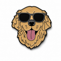 Cool Golden Retriever Metal Phone Sticker With 3M Sticky Backing