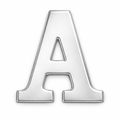 Silver Letter A Metal Phone Sticker With 3M Sticky Backing - StickyPins