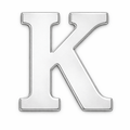 Silver Letter K Metal Phone Sticker With 3M Sticky Backing - StickyPins