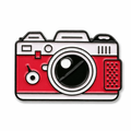 Retro Pink Camera Metal Phone Sticker With 3M Sticky Backing - StickyPins