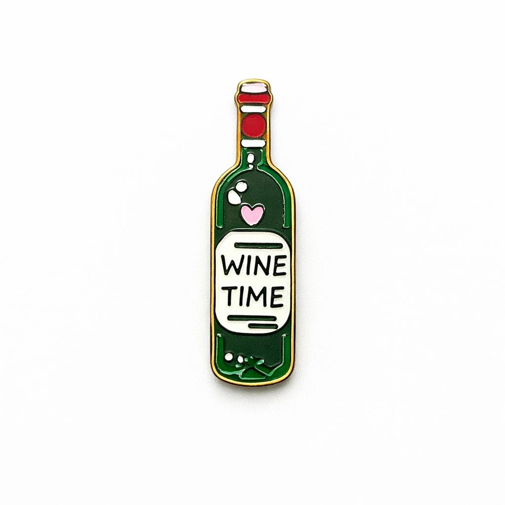 Wine Time Bottle Metal Phone Sticker With 3M Sticky Backing