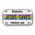 Jesus Saves Heaven License Plate Metal Phone Sticker With 3M Sticky Backing - StickyPins