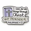 Philippians 4:13 I Can Do All Things Through Christ Metal Phone Sticker With 3M Sticky Backing - StickyPins