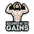Hallowed Be Thy Gains Jesus Metal Phone Sticker With 3M Sticky Backing - StickyPins