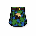Green and Blue Kilt Metal Phone Sticker with 3M Sticky Backing - StickyPins