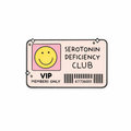 Serotonin Deficiency Club Metal Phone Sticker With 3M Sticky Backing