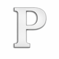 Silver Letter P Metal Phone Sticker With 3M Sticky Backing - StickyPins