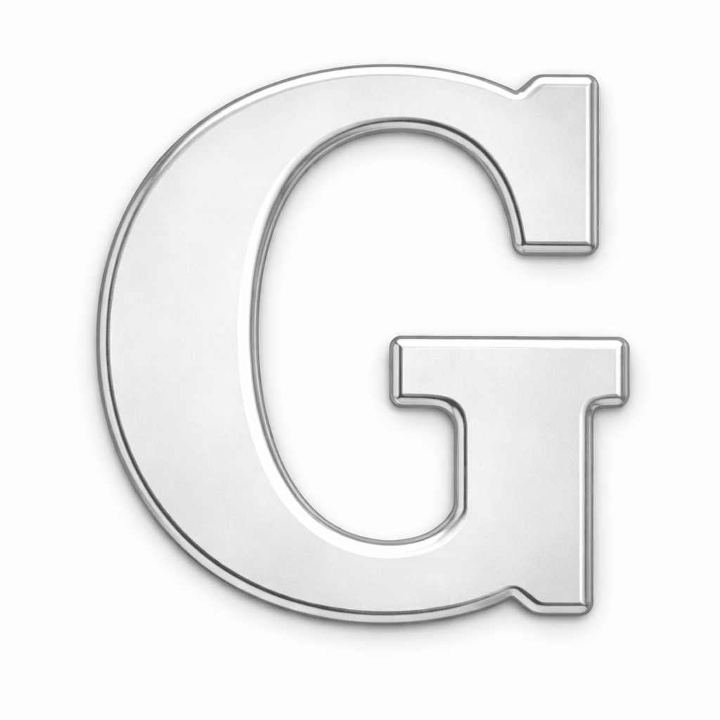 Silver Letter G Metal Phone Sticker With 3M Sticky Backing - StickyPins