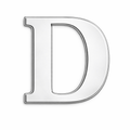Silver Letter D Metal Phone Sticker With 3M Sticky Backing - StickyPins