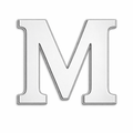 Silver Letter M Metal Phone Sticker With 3M Sticky Backing - StickyPins