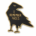 I Remember Faces Crow Metal Phone Sticker With 3M Sticky Backing - StickyPins