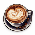 Coffee Cappuccino Art Metal Phone Sticker With 3M Sticky Backing - StickyPins