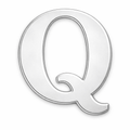 Silver Letter Q Metal Phone Sticker With 3M Sticky Backing - StickyPins