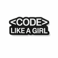 Code Like A Girl Metal Phone Sticker with 3M Sticky Backing - StickyPins
