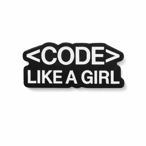 Code Like A Girl Metal Phone Sticker with 3M Sticky Backing - StickyPins