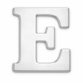 Silver Letter E Metal Phone Sticker With 3M Sticky Backing - StickyPins