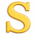Gold Letter S Metal Phone Sticker With 3M Sticky Backing - StickyPins