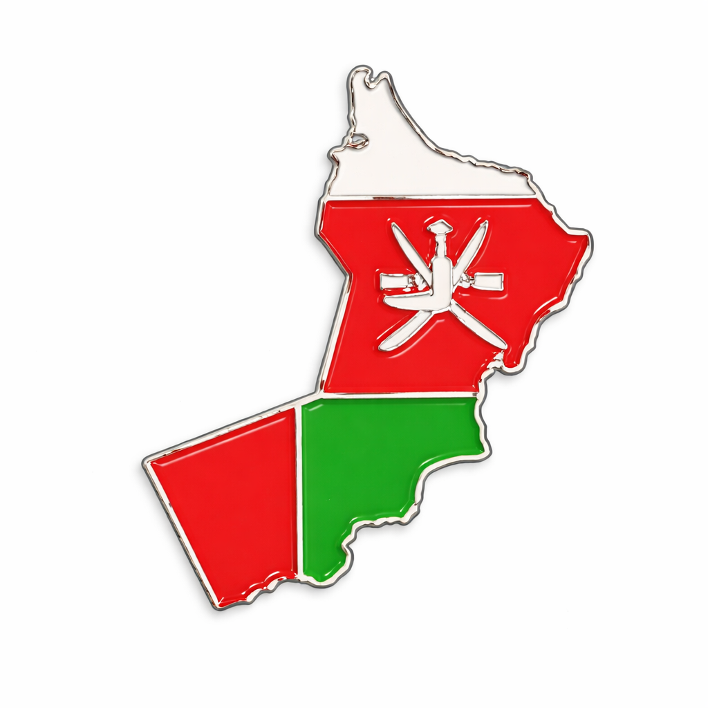 Oman Map Flag Metal Phone Sticker With 3M Sticky Backing