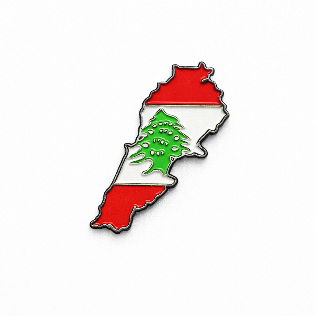 Lebanon Map Flag Metal Phone Sticker With 3M Sticky Backing
