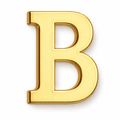 Gold Letter B Enamel Metal Phone Sticker With 3M Sticky Backing - StickyPins